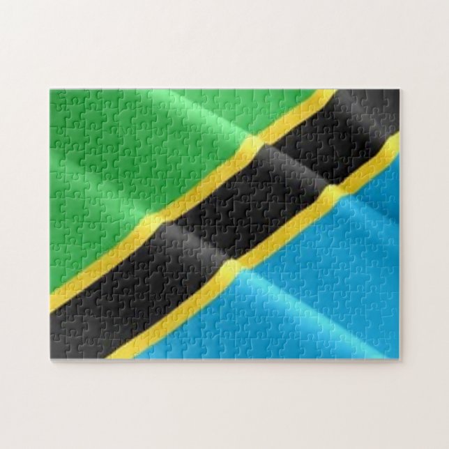 Tanzania - Waving Flag - Jigsaw Puzzle (Horizontal)