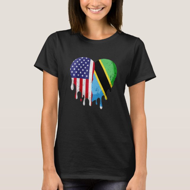 Tanzanian American Patriot Grown Country Melting H T-Shirt (Front)