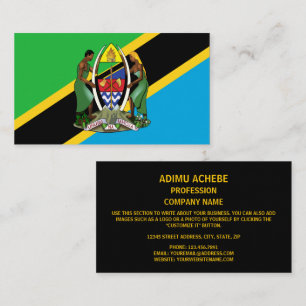 Tanzanian Flag & Coat of Arms, Flag of Tanzania Business Card