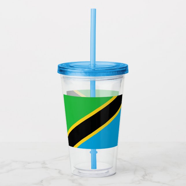 Tanzanian Flag of Tanzania Acrylic Tumbler (Front)