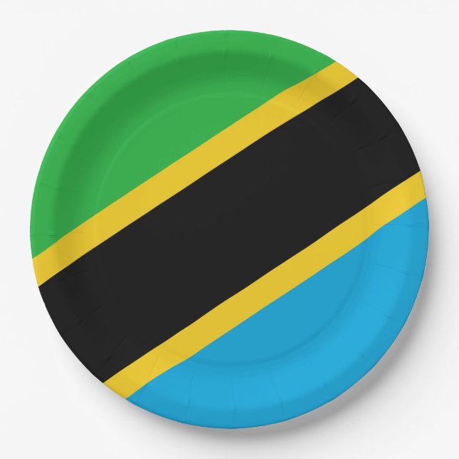 Tanzanian Flag Paper Plate (Front)