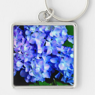 Tanzanite purple blue hydrangeas key ring