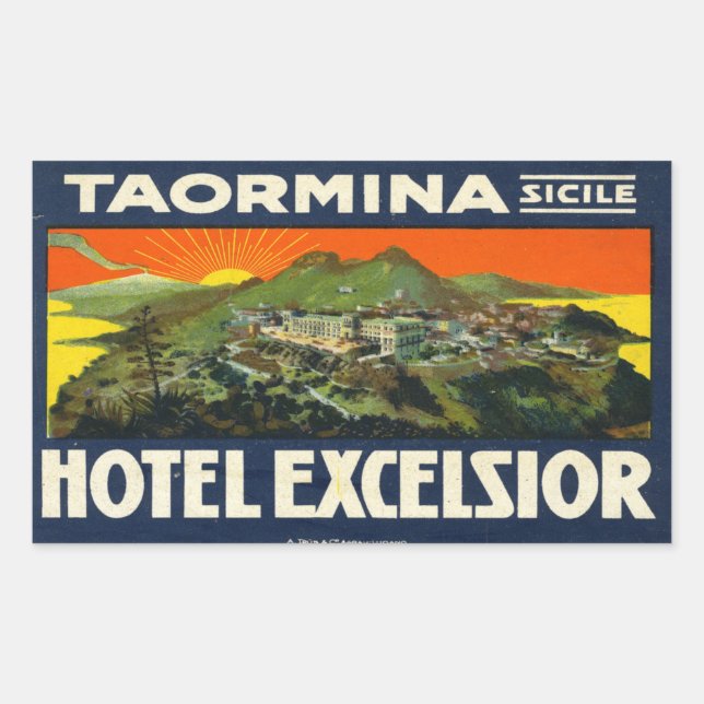 Taorimina Sicily Hotel Excelsior Rectangular Sticker (Front)
