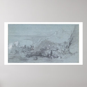 Taormina, from 'Views of Sicily' (chalk & gouache Poster