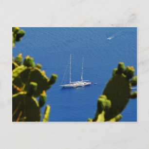 Taormina sail boat postcard