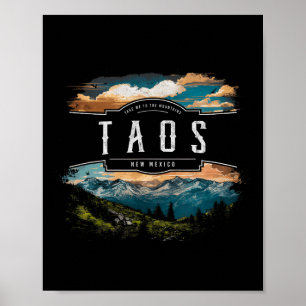 Taos Mountains New Mexico Hiking Outdoors Vintage Poster