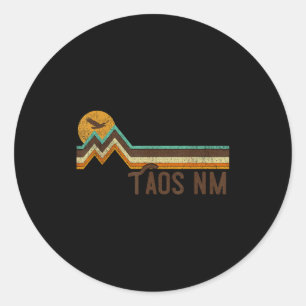 Taos New Mexico 70s 80s Retro Style Vintage Distre Classic Round Sticker
