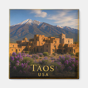 Taos New Mexico Pueblo Heritage & High Desert 🗺️ Magnet
