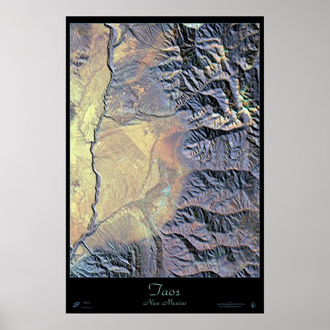 Taos, New Mexico satellite poster (Front)