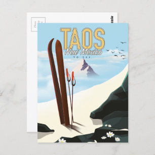 Taos New Mexico ski poster Postcard