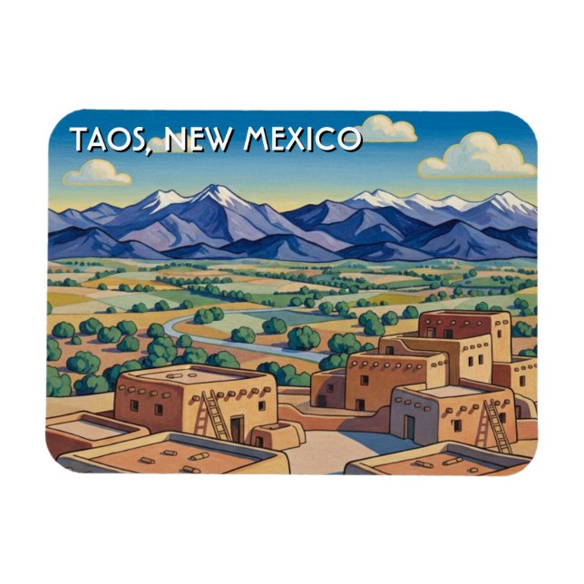 Taos New Mexico Travel Magnet (Horizontal)