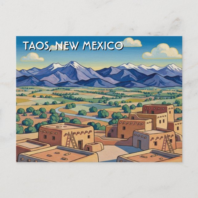 Taos New Mexico Travel Postcard (Front)