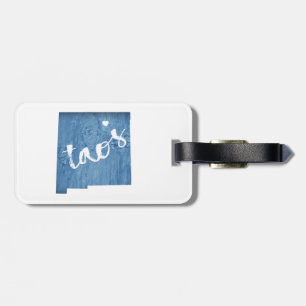 Taos New Mexico Wood Grain Luggage Tag