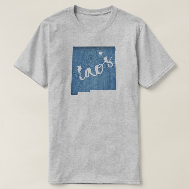 Taos New Mexico Wood Grain T-Shirt (Design Front)