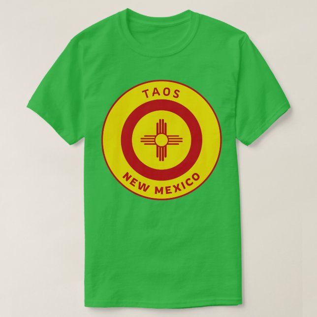 Taos New Mexico Zia Flag Bullseye T-Shirt (Design Front)