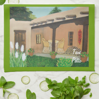 Taos Patio ~ Landscape Tea Towel