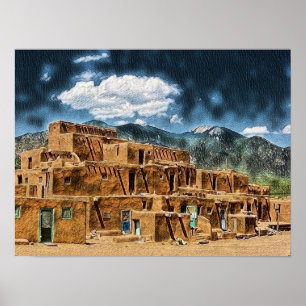 Taos Pueblo, New Mexico Poster
