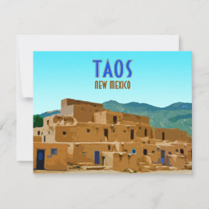 Taos Pueblos New Mexico Vintage Flat Card
