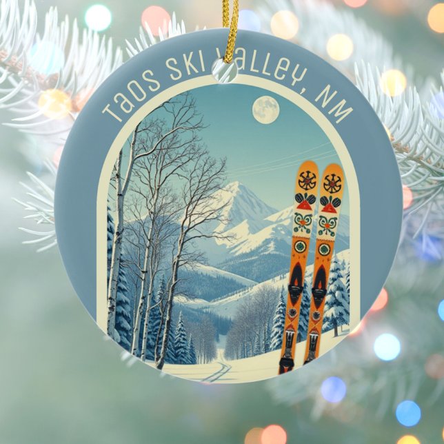 Taos Ski Valley New Mexico ski souvenir  Ceramic Tree Decoration (Creator Uploaded)