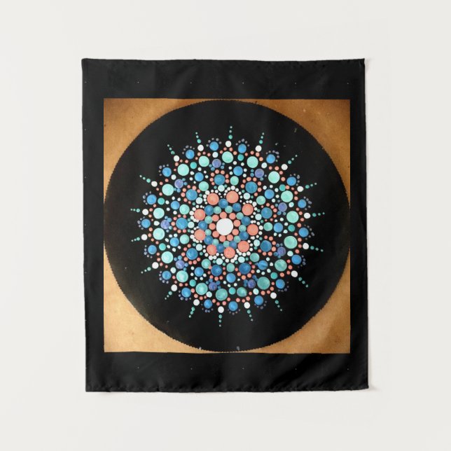 TAP 079 - Blue Shades Mandala-  Tapestry (Front)