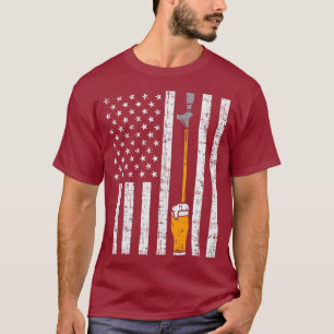 Tap Beer US Flag Fun Draught Draught Fathers Day T-Shirt