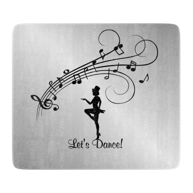 Tap Dance 3 Glass Cutting Board (Front)