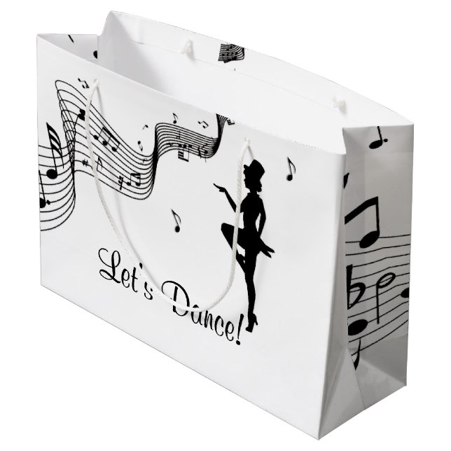 Tap Dance 3 Large Gift Bag (Back Angled)