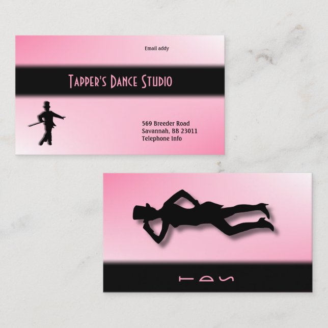 Tap Dance Business Card - Pink (Front/Back)