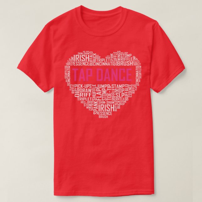 Tap Dance Love Heart T-Shirt (Design Front)