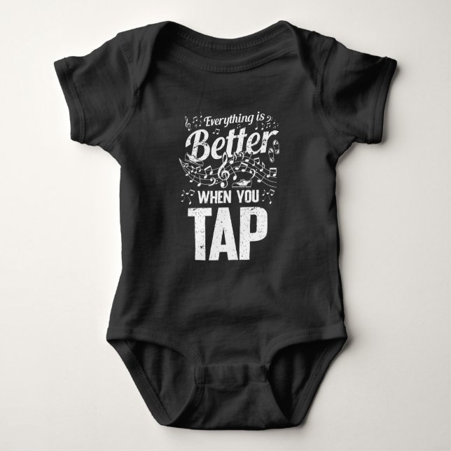Tap Dancer Musical Notes Step Dance Teacher Baby Bodysuit (Front)