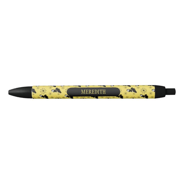 Tap Dancers Gold and Black Tap Shoes Patterned Ink Pen (Front)