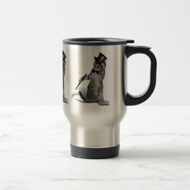 Tap Dancing Cat Travel Mug (Right)