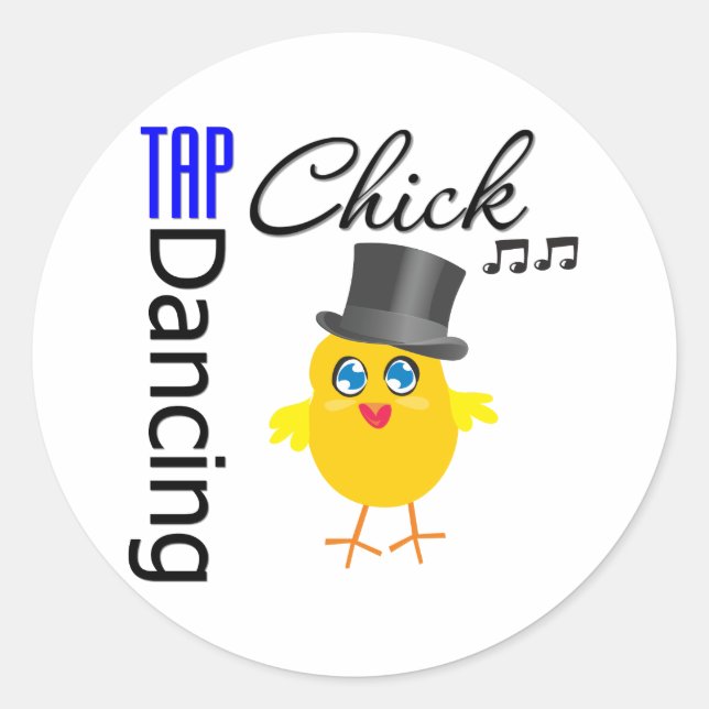 Tap Dancing Chick 3 Classic Round Sticker (Front)