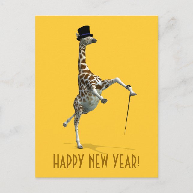 Tap Dancing Giraffe Holiday Postcard (Front)