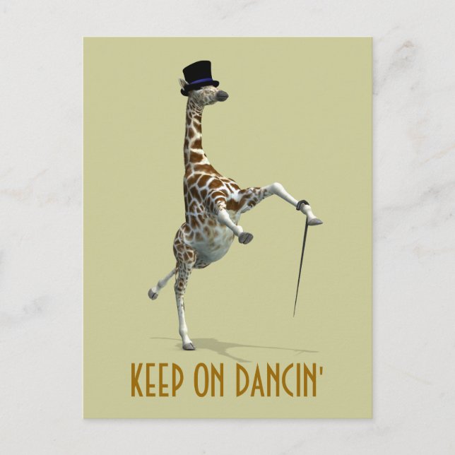 Tap Dancing Giraffe Postcard (Front)
