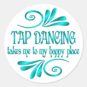 Tap Dancing Happy Place Classic Round Sticker
