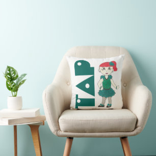 TAP Green Recital Costume Tapdance Dance Teacher Cushion
