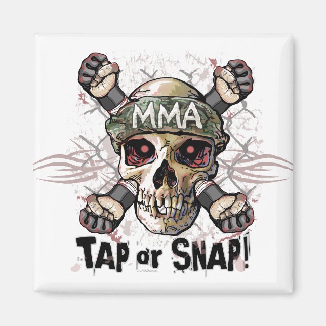 Tap or Snap MMA Skull Gear Magnet (Front)