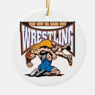 Tap Out Wrestlers Ceramic Tree Decoration