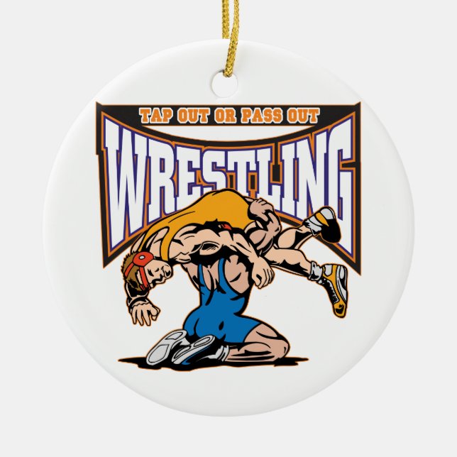 Tap Out Wrestlers Ceramic Tree Decoration (Front)