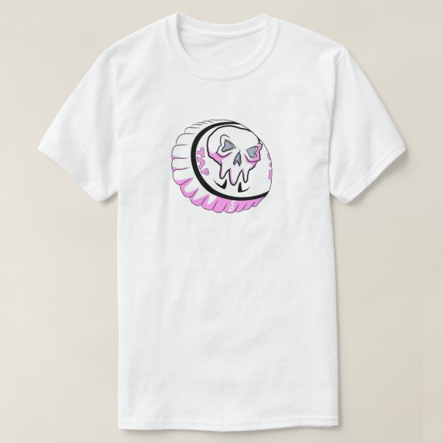Tap Pink Skull Capss T-Shirt (Design Front)