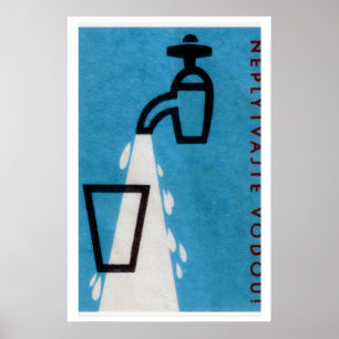 Tap Pouring Glass of Water - Matchbox Print