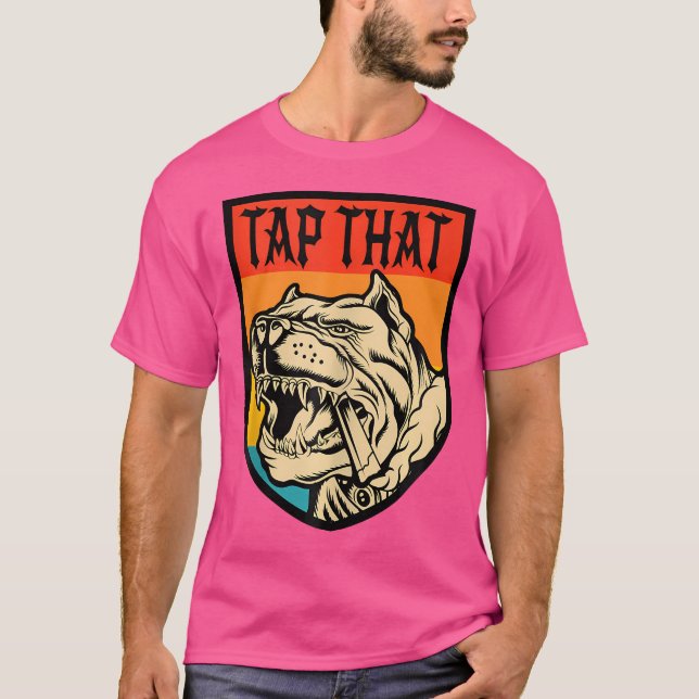 Tap Tha Pitbull Smoking Cigar T-Shirt (Front)