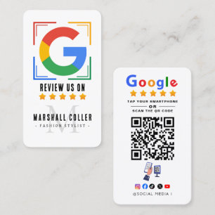 Tap to Review Google Review QR Code Google Ratings Business Card