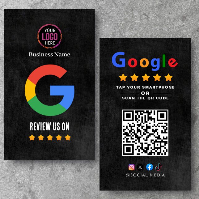 Tap to Review Google Review QR Code Google Ratings Business Card (Creator Uploaded)