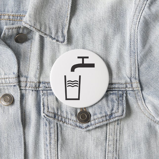 Tap Water Symbol 7.5 Cm Round Badge (Creator Uploaded)