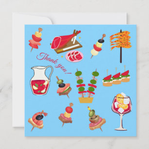 Tapas Party Thank You Card