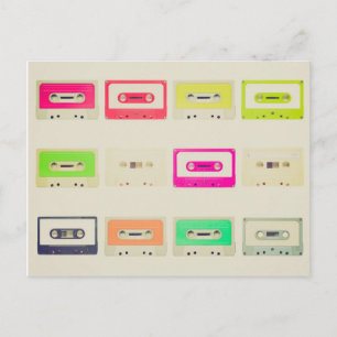 Tape cassette postcard