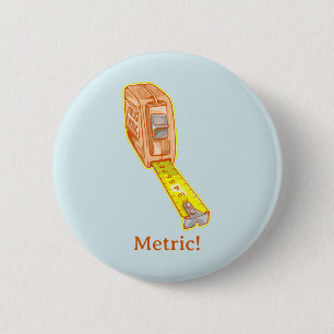 Tape measure metric system measuring tape 6 cm round badge