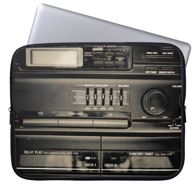Tape recorder laptop sleeve (Front)